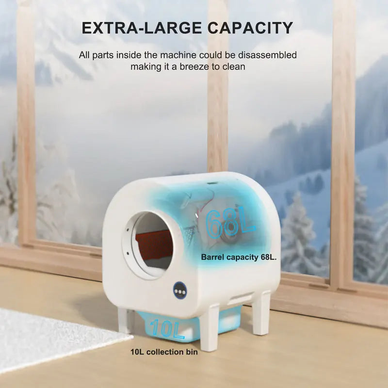 2025 New Hot Selling 68L Large Space Air Self Cleaning Wholesale OEM Smart Automatic Cat Toilet Custom Litter Boxes for Cats