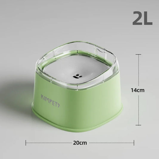 2.2L Large Capacity Pet Water Dispenser Dog Drinking Bowl with Floating No-Spill Design Slow Feeding Non-Wetting Mouth for Cats