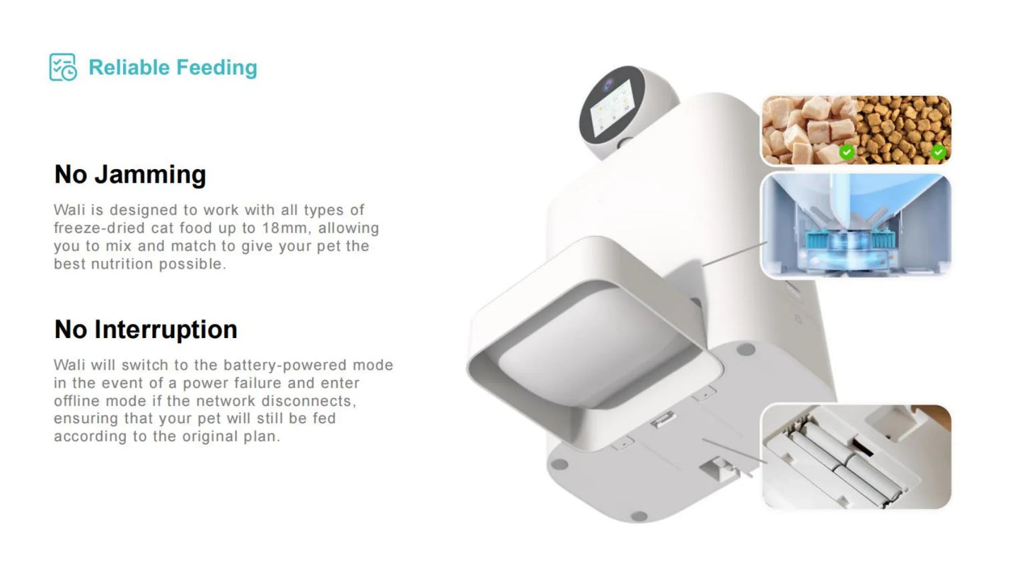 Factory Direct Smart Pet Feeder AI Camera Robot Auto Cat Dog Food Dispenser with App Control for Home Travel