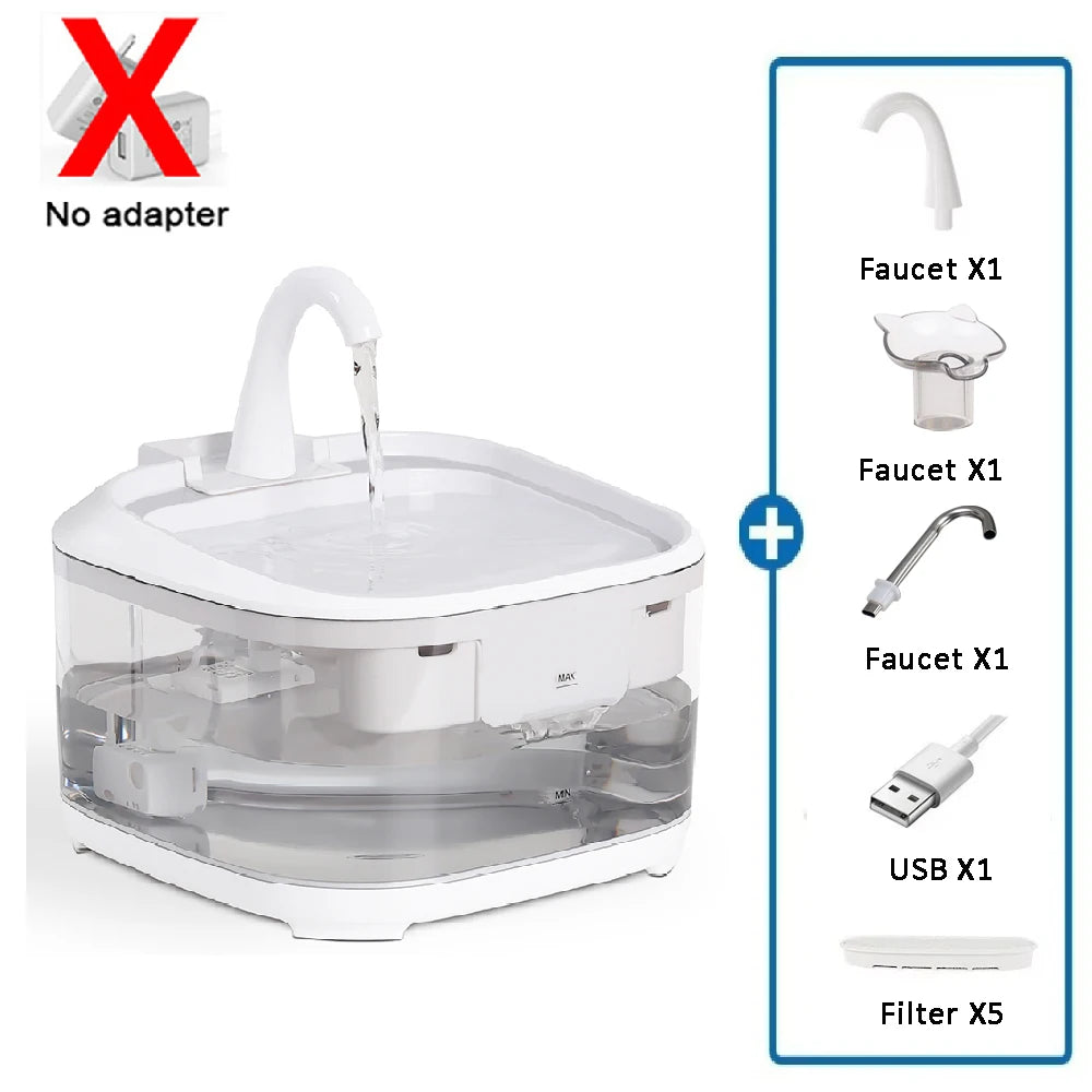 4.5L Large Capacity Canine Cat Dog Pet Circulating Filter Pet Fountain Feeder Automatic Water Dispenser with USB Port for Pets