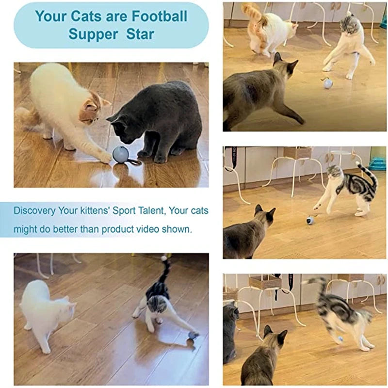 Pet AI Smart Cats Toy Usb Rechargeable Rotation Petanque Ball  Automatically Avoid Obstacles Toys Interactive Games Fun Cat Ball