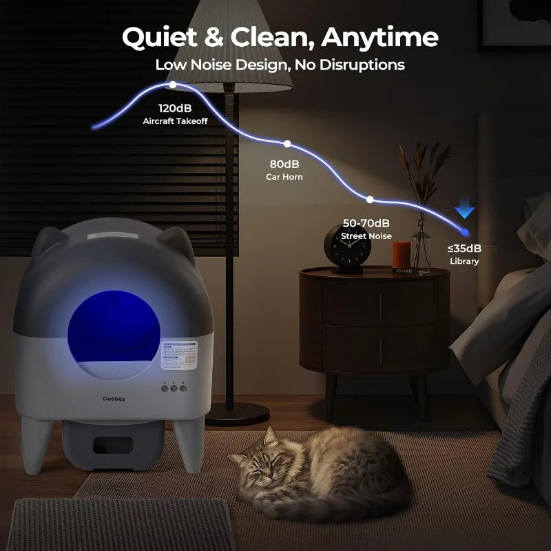 Extra Large Self-Cleaning Kattenbak - APP-Controlled Smart Sensors Meerdere Katten