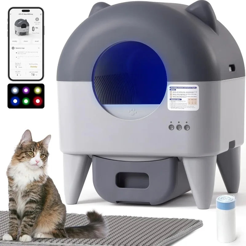 Extra Large Self-Cleaning Kattenbak - APP-Controlled Smart Sensors Meerdere Katten