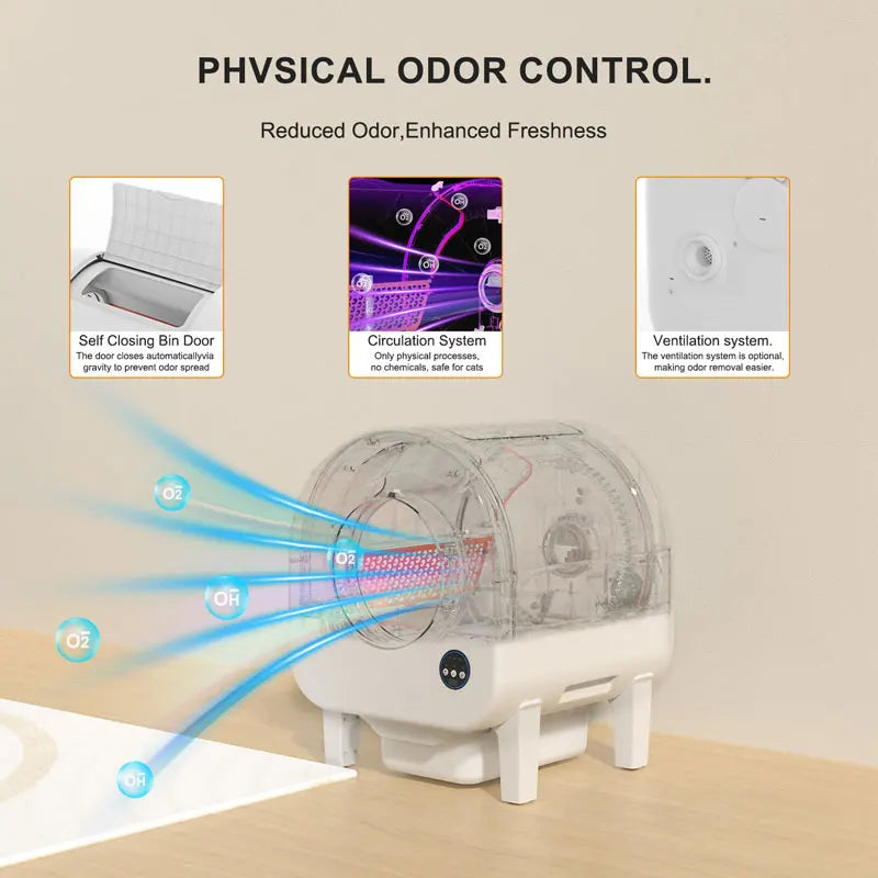 2025 New Hot Selling 68L Large Space Air Self Cleaning  Wholesale OEM Smart Automatic Cat Toilet Custom Litter Boxes for Cats