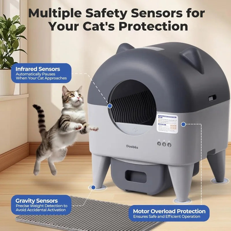 Extra Large Self-Cleaning Kattenbak - APP-Controlled Smart Sensors Meerdere Katten