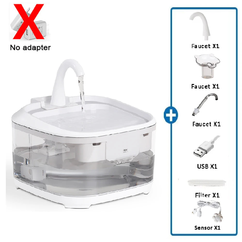 4.5L Large Capacity Canine Cat Dog Pet Circulating Filter Pet Fountain Feeder Automatic Water Dispenser with USB Port for Pets