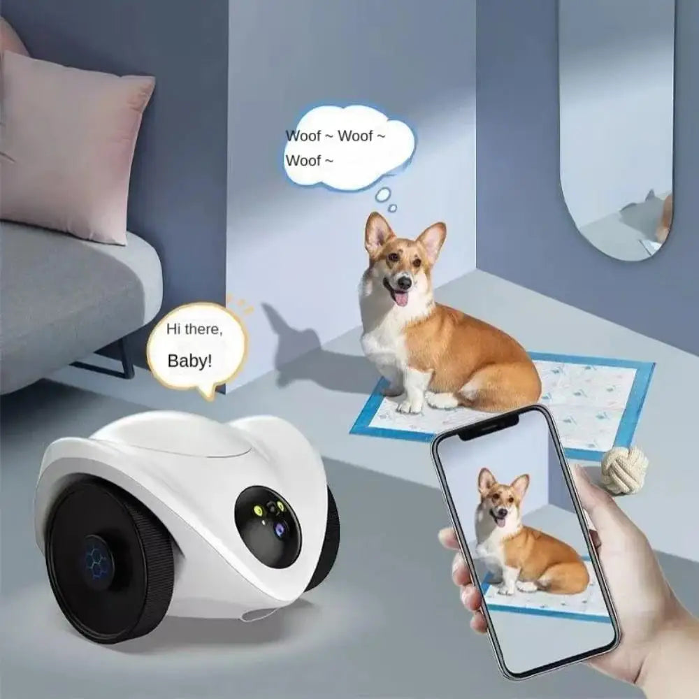 Dual Lens Wifi Camera Robot Pet Interactive Feeder Cam Mobile Auto Tracking Colour Night Vision Two-Way Audio Home CCTV Cameras