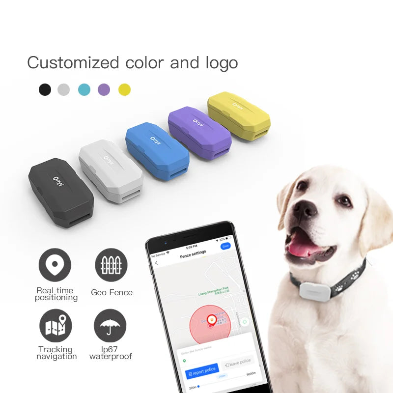Omni Real-time Tracking 2G 3G 4G Wireless Waterproof Anti Lost Locator Dog Smart GPS Tracker Collar for Pets