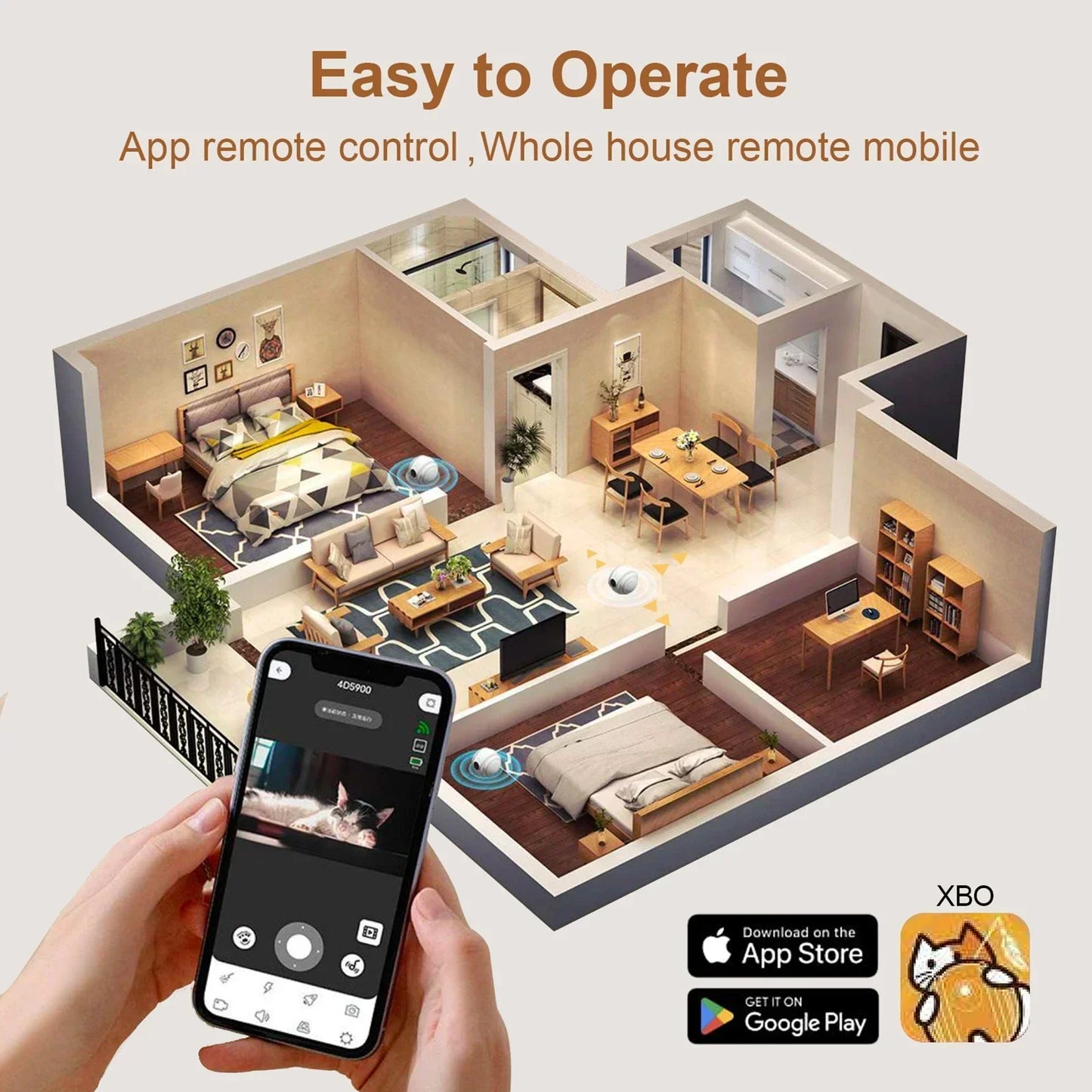 Pet Cat Camera XBO R2 Companion Robot HD Intelligent Voice Recognition Robot AI Wifi Camera Pet Recognition Auto Alarma Robocam