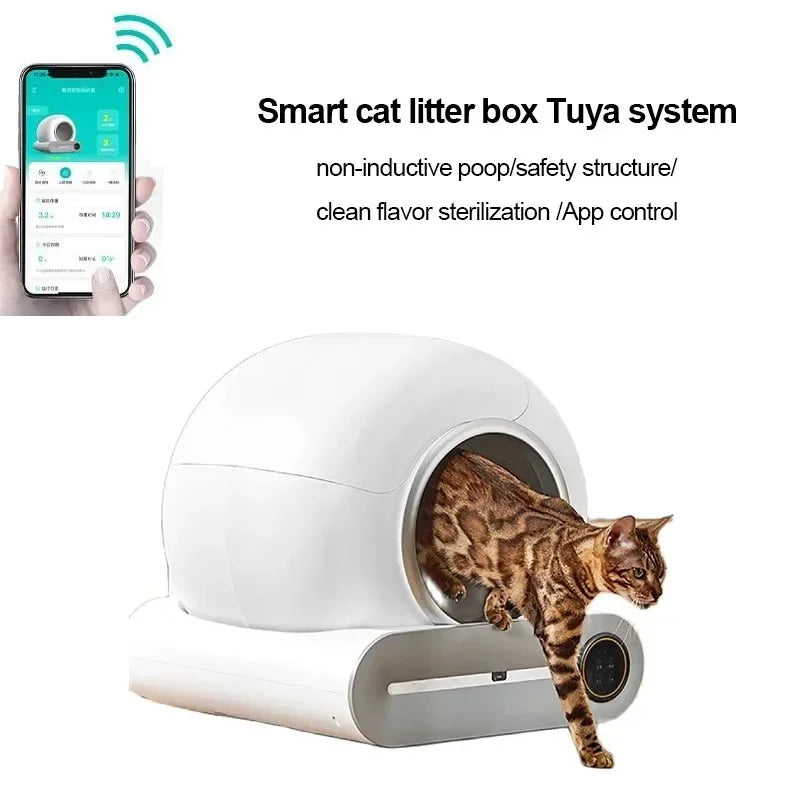 Automatic Smart Cat Litter Box Closed Cat Litter Box Self Cleaning Application Control Ionic Fragrance Pet Toilet Trash New