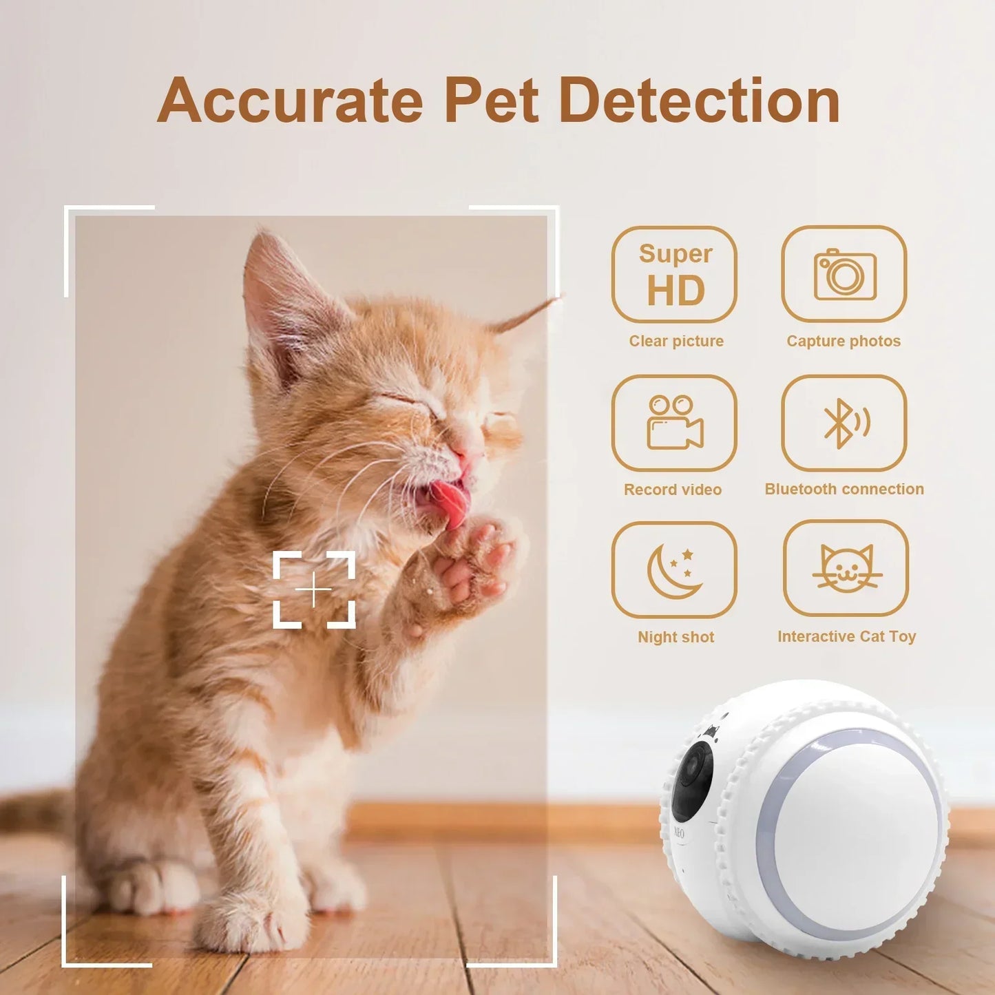 Pet Cat Camera XBO R2 Companion Robot HD Intelligent Voice Recognition Robot AI Wifi Camera Pet Recognition Auto Alarma Robocam