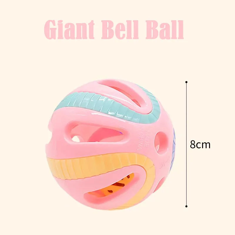 Cat Toys Colorful Splicing Bell Ball Large Cat Toys Cat Self Hi Bell Pet Toys Pet Supplies Random Colors Relieve Boredom