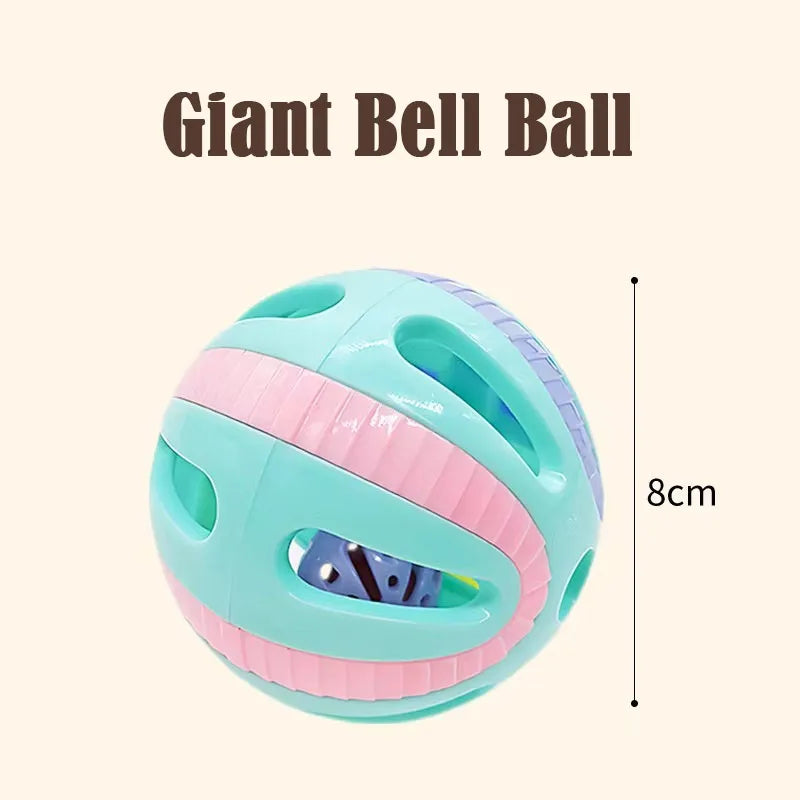 Cat Toys Colorful Splicing Bell Ball Large Cat Toys Cat Self Hi Bell Pet Toys Pet Supplies Random Colors Relieve Boredom