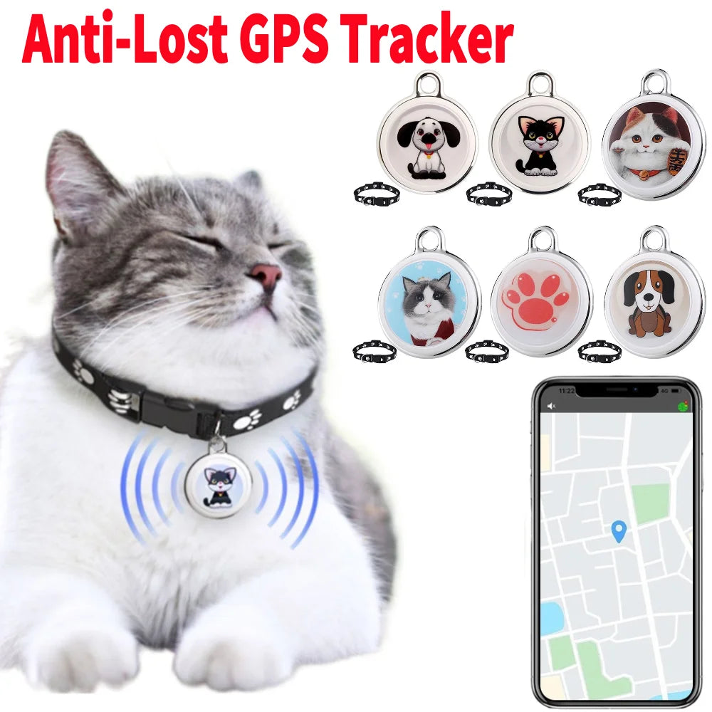 Smart Locator Bluetooth-compatible Real-time Tracking Dog Cat Collar Find Device Real-Time Global Location Tracker for Dogs Cats