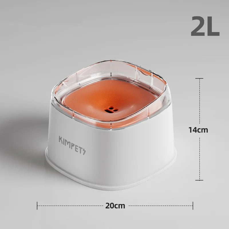2.2L Large Capacity Pet Water Dispenser Dog Drinking Bowl with Floating No-Spill Design Slow Feeding Non-Wetting Mouth for Cats