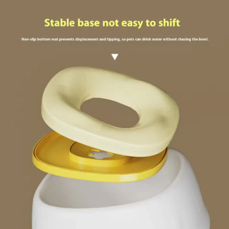 2.2L Large Capacity Pet Water Dispenser Dog Drinking Bowl with Floating No-Spill Design Slow Feeding Non-Wetting Mouth for Cats