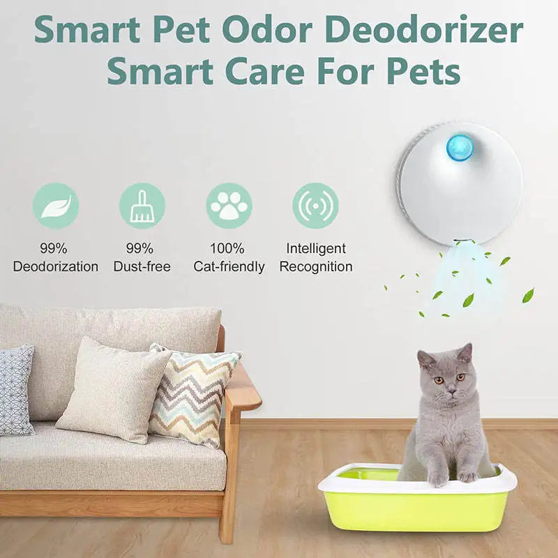Smart Cat Odor Purifier For Cat Litter Box Deodorizer Automatic Pet Toilet Air Purifier Dog Cat Litter Deodorant Cleaning Tool