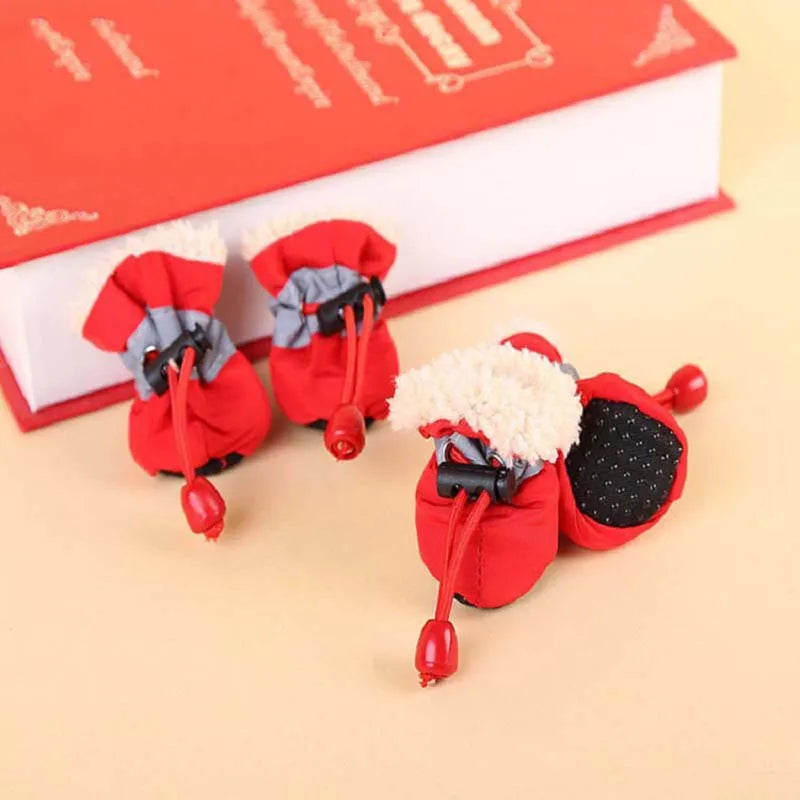 Pet Dogs Winter Shoes Rain Snow Waterproof Booties Socks Rubber Anti-slip Shoes For Small Dog Puppies Footwear Pet Products Cute