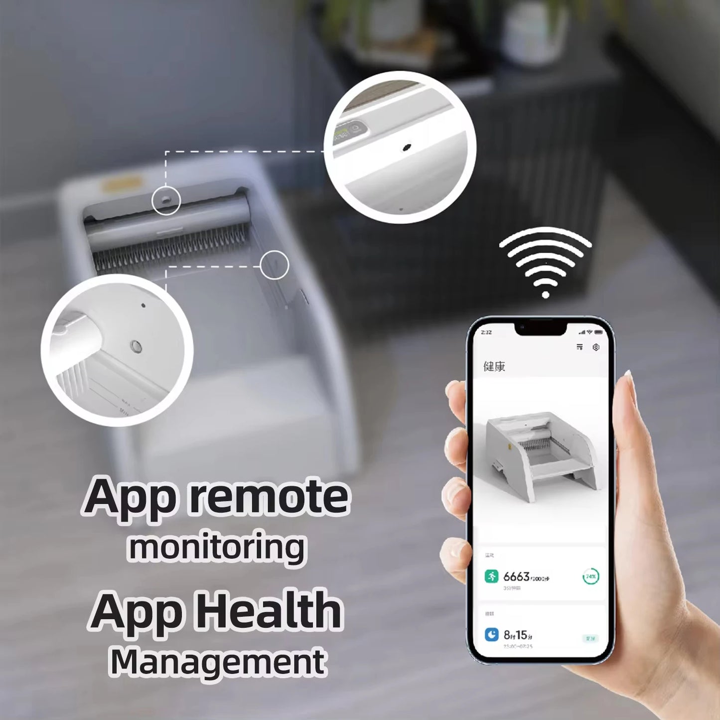 Smart Self-Cleaning Cat Litter Box Semi-Closed Pet Toilet APP Control Plastic Cat Litter Box with Poop Bags