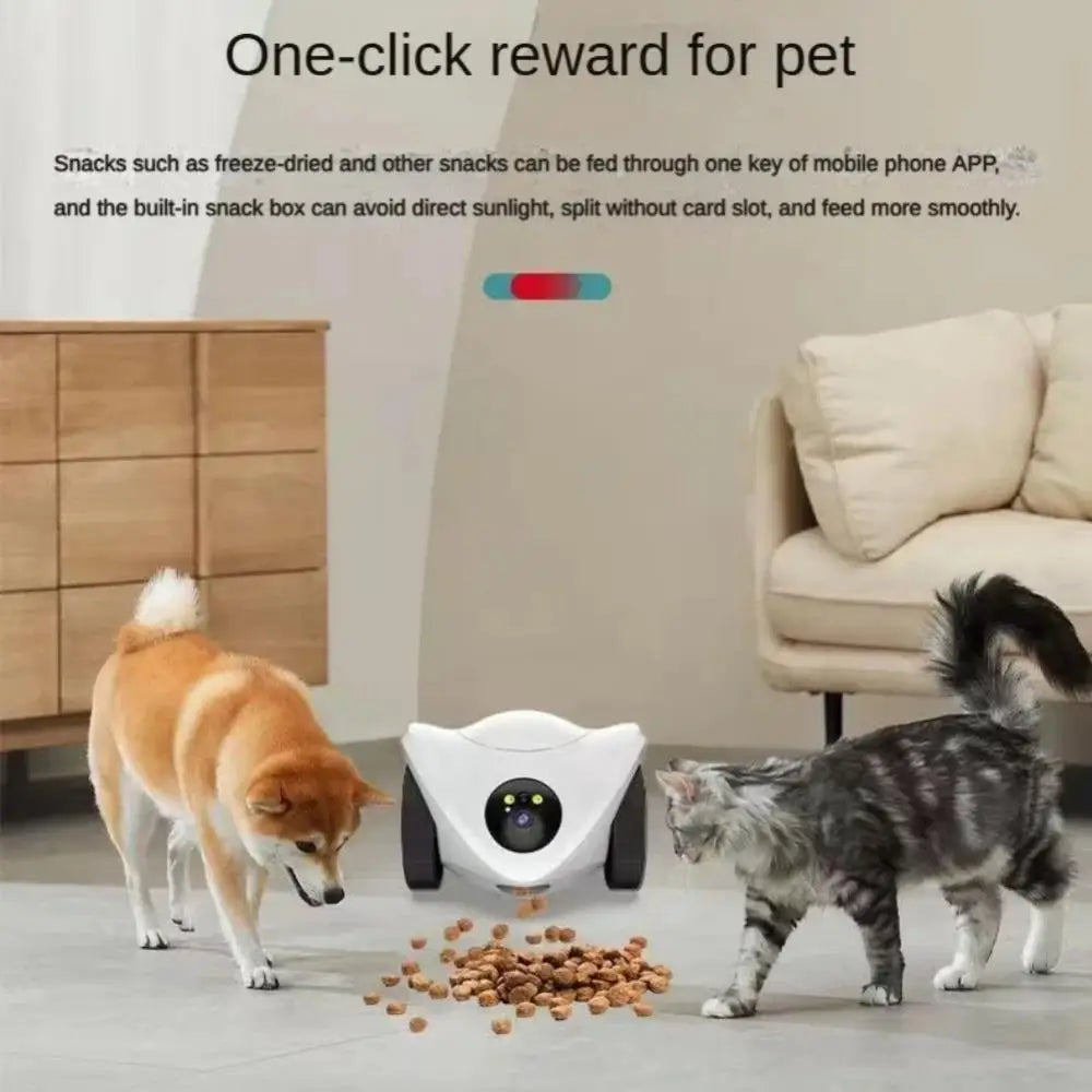 Dual Lens Wifi Camera Robot Pet Interactive Feeder Cam Mobile Auto Tracking Colour Night Vision Two-Way Audio Home CCTV Cameras