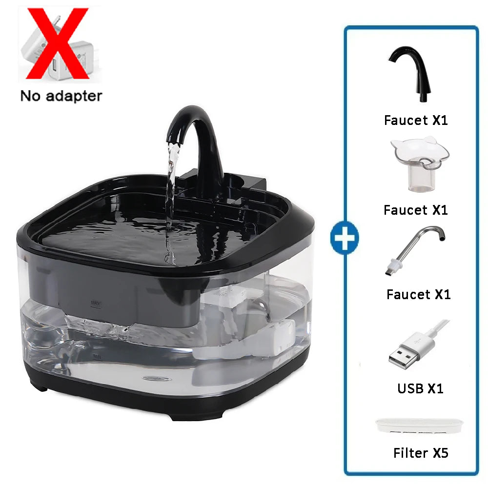 4.5L Large Capacity Canine Cat Dog Pet Circulating Filter Pet Fountain Feeder Automatic Water Dispenser with USB Port for Pets