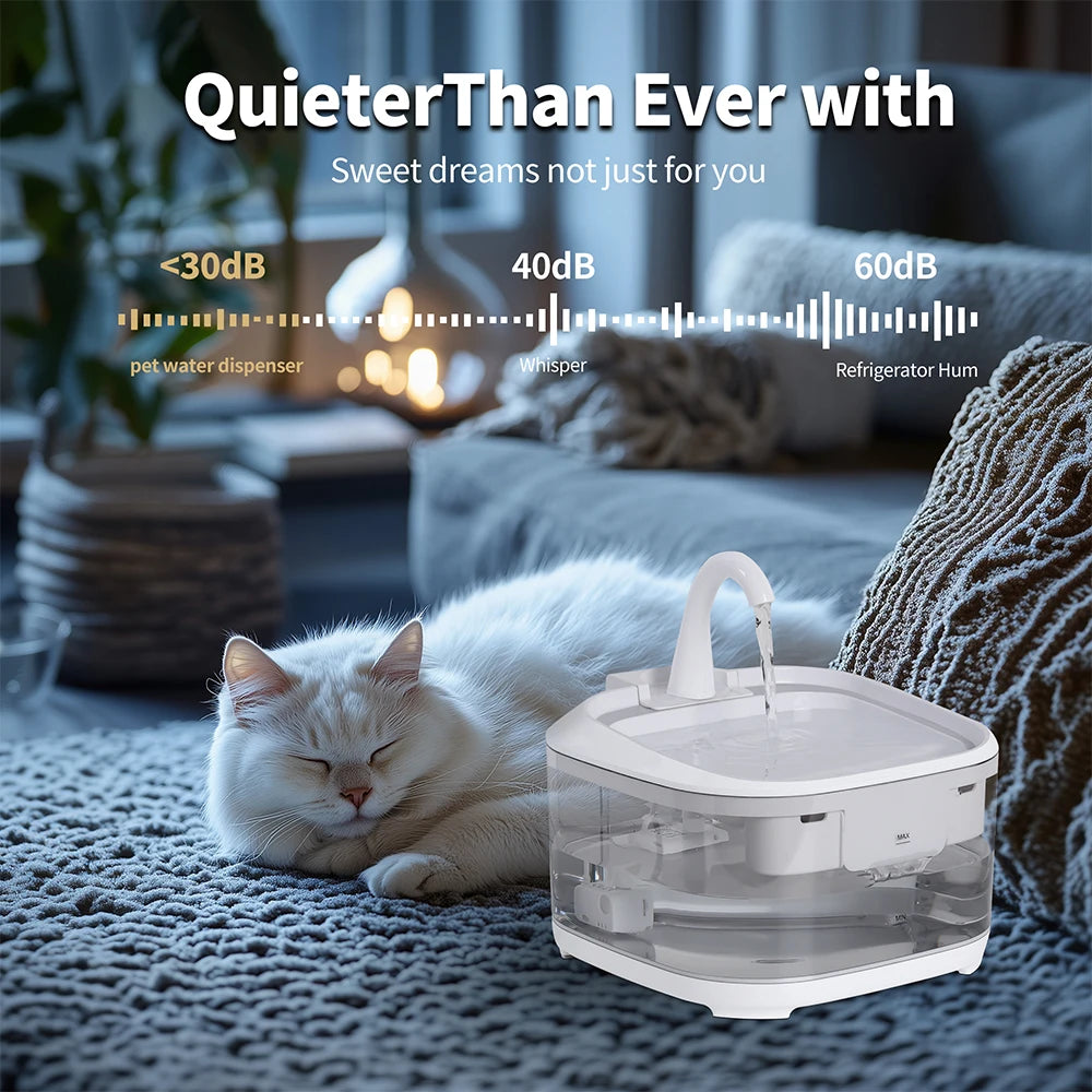 4.5L Large Capacity Canine Cat Dog Pet Circulating Filter Pet Fountain Feeder Automatic Water Dispenser with USB Port for Pets