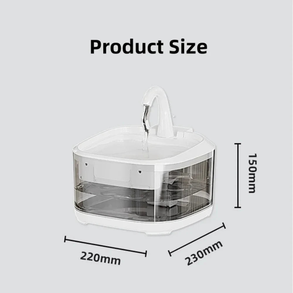 4.5L Large Capacity Canine Cat Dog Pet Circulating Filter Pet Fountain Feeder Automatic Water Dispenser with USB Port for Pets