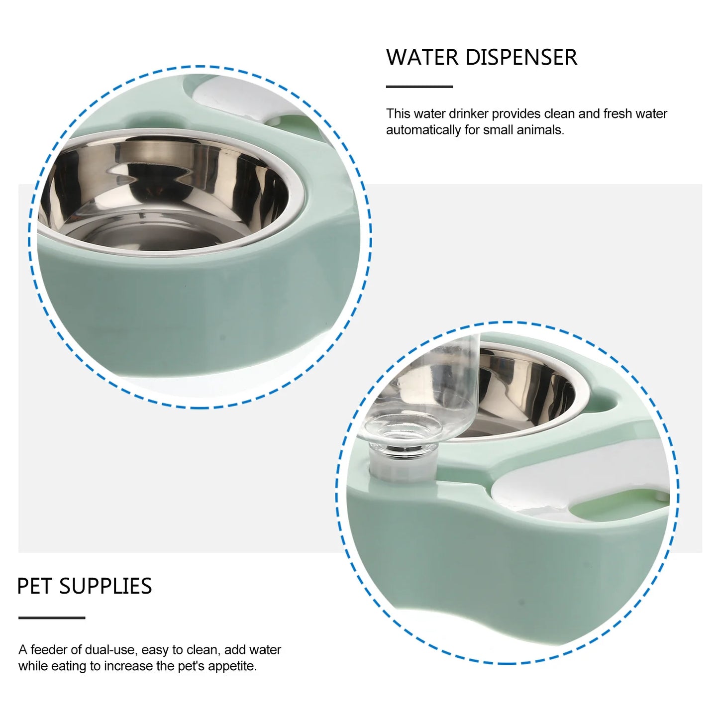 Cat Bowls Pet Food Feeder Automatic Drinking Fountain Tool Water Blue Dispenser
