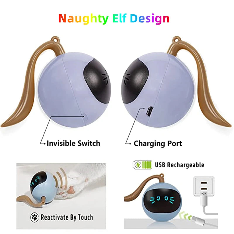 Pet AI Smart Cats Toy Usb Rechargeable Rotation Petanque Ball  Automatically Avoid Obstacles Toys Interactive Games Fun Cat Ball