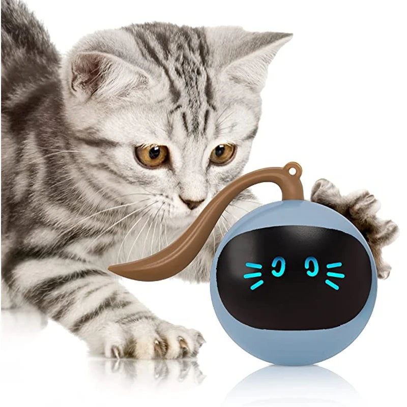 Pet AI Smart Cats Toy Usb Rechargeable Rotation Petanque Ball  Automatically Avoid Obstacles Toys Interactive Games Fun Cat Ball