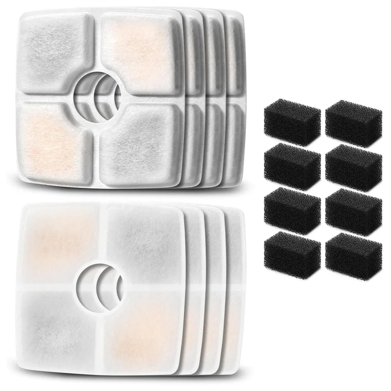 B69C Replacement Filters Sponges For 84Oz/2.5L Automatic Pet Fountain Cat Water Fountain Filter Triple Filtration