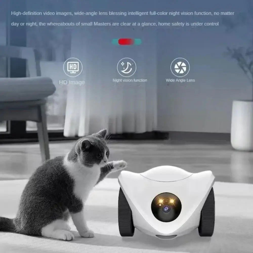 Dual Lens Wifi Camera Robot Pet Interactive Feeder Cam Mobile Auto Tracking Colour Night Vision Two-Way Audio Home CCTV Cameras